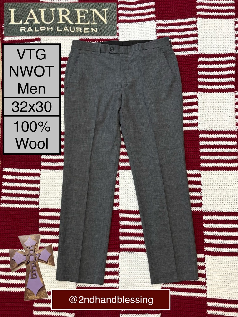 NWOT VTG Lauren Ralph Lauren 100% Wool Pants Men 32x30 Gray
Union Made In Canada